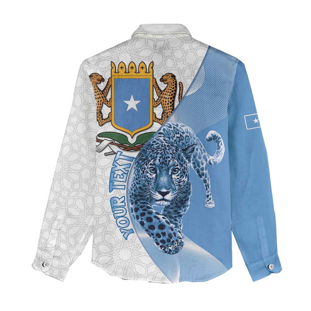Coat of arms of Soomaaliya Women Casual Shirt Leopard Skin mix Islamic Pattern