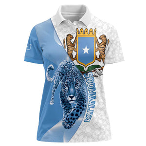 Coat of arms of Soomaaliya Women Polo Shirt Leopard Skin mix Islamic Pattern