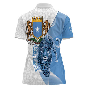 Coat of arms of Soomaaliya Women Polo Shirt Leopard Skin mix Islamic Pattern