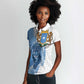Coat of arms of Soomaaliya Women Polo Shirt Leopard Skin mix Islamic Pattern