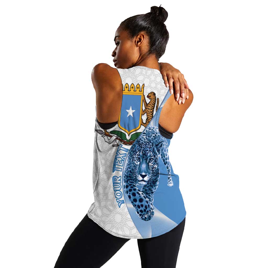 Coat of arms of Soomaaliya Women Racerback Tank Leopard Skin mix Islamic Pattern