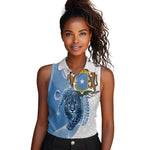 Coat of arms of Soomaaliya Women Sleeveless Polo Shirt Leopard Skin mix Islamic Pattern