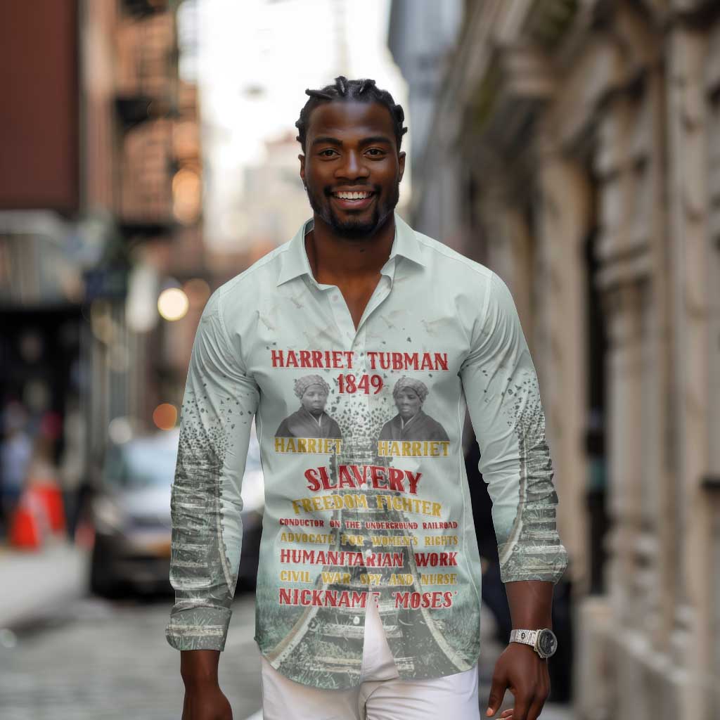 Moses of Freedom Long Sleeve Button Shirt Harriet Tubman Tribute - African Pride