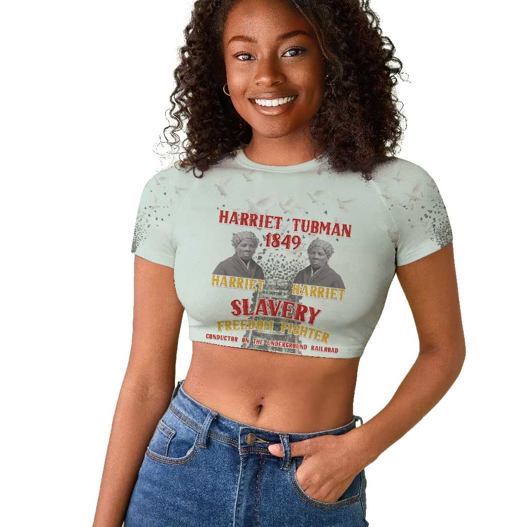 Moses of Freedom Raglan Cropped T shirt Harriet Tubman Tribute - African Pride