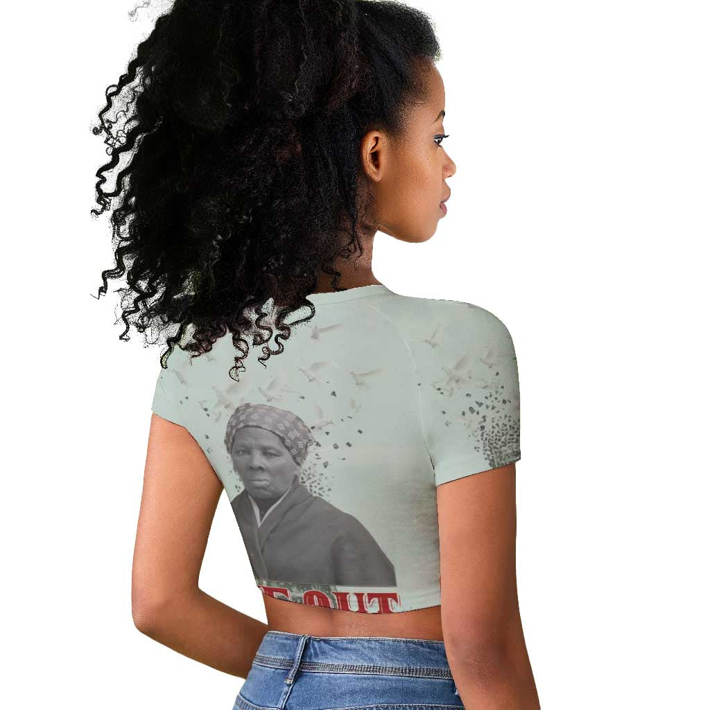 Moses of Freedom Raglan Cropped T shirt Harriet Tubman Tribute - African Pride