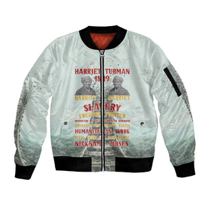 Moses of Freedom Sleeve Zip Bomber Jacket Harriet Tubman Tribute - African Pride