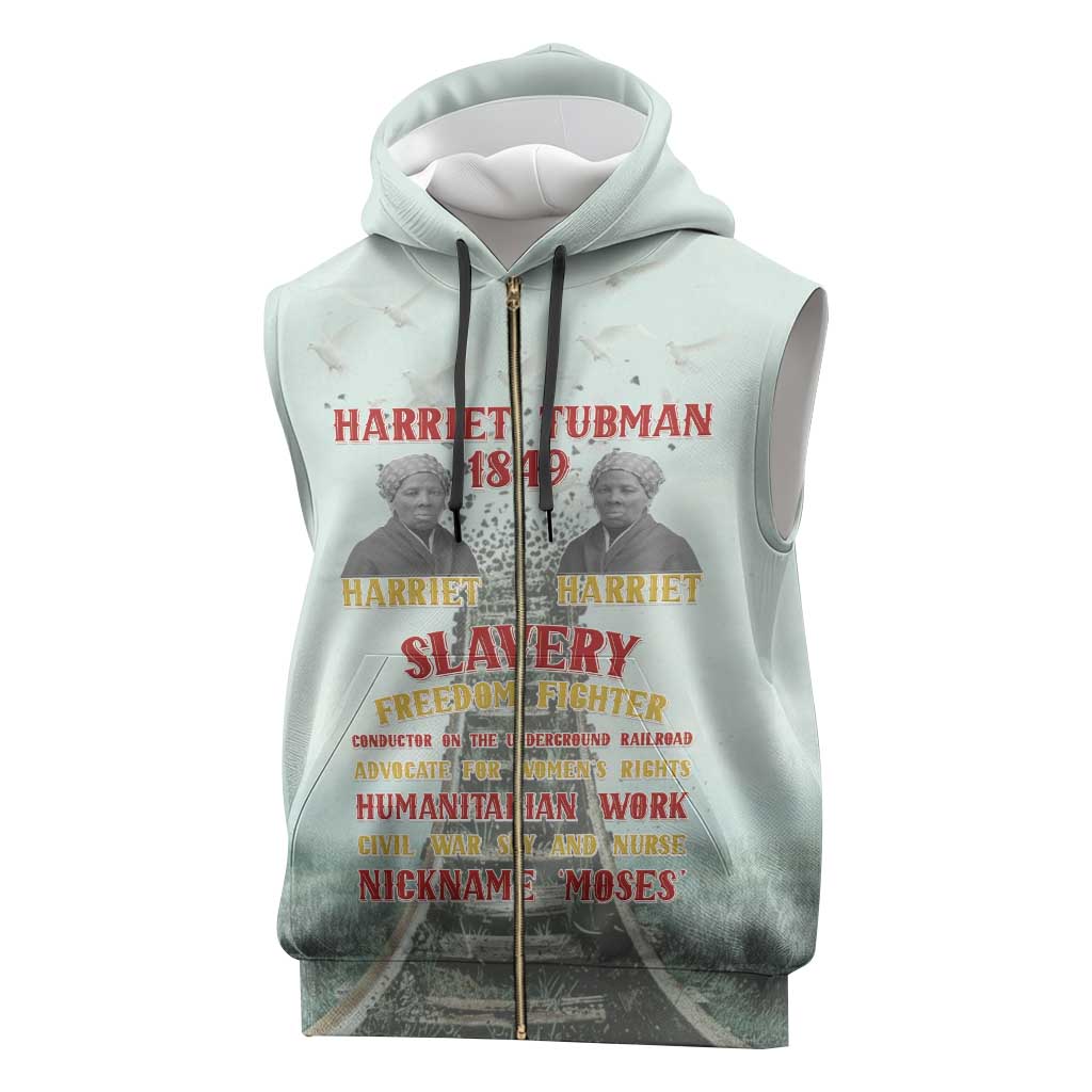 Moses of Freedom Sleeveless Zip Hoodie Harriet Tubman Tribute - African Pride