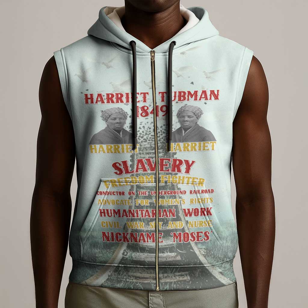 Moses of Freedom Sleeveless Zip Hoodie Harriet Tubman Tribute - African Pride