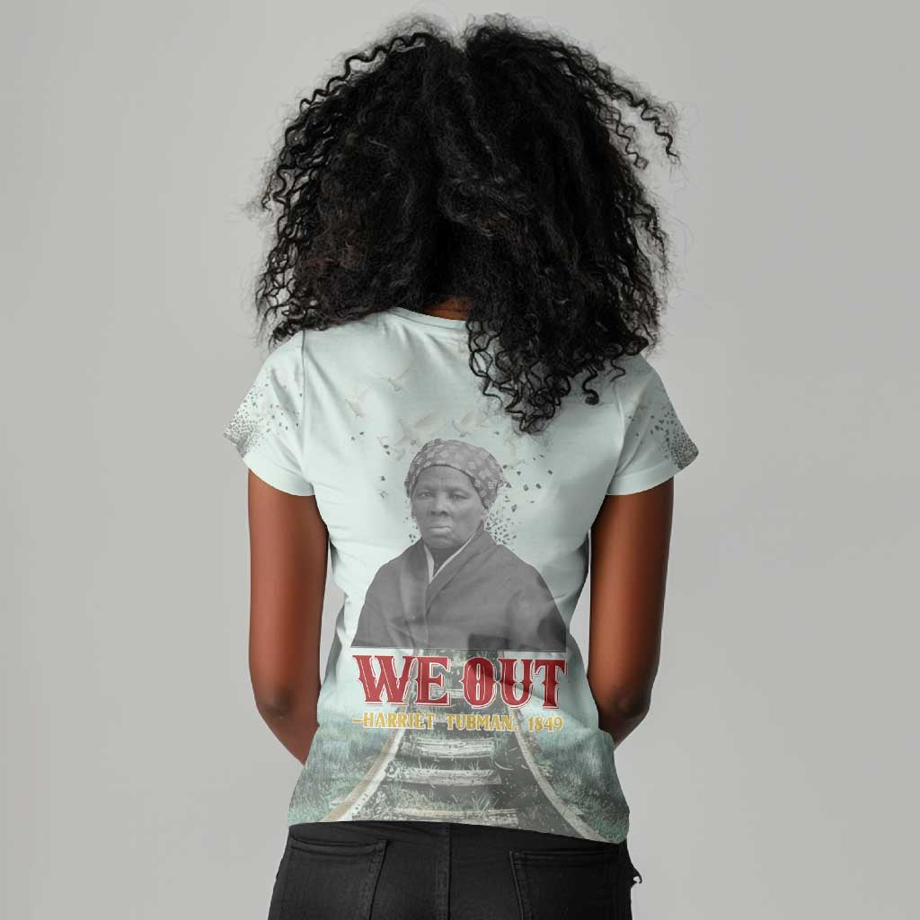 Moses of Freedom Women V-Neck T-Shirt Harriet Tubman Tribute - African Pride