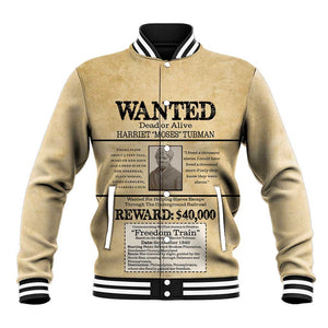 Harriet Tubman Freedom Baseball Jacket Vintage Wanted Poster Style - African Pride