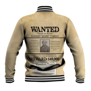 Harriet Tubman Freedom Baseball Jacket Vintage Wanted Poster Style - African Pride