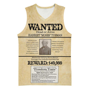 Harriet Tubman Freedom Basketball Jersey Vintage Wanted Poster Style LT15
