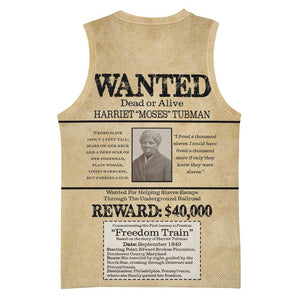 Harriet Tubman Freedom Basketball Jersey Vintage Wanted Poster Style LT15
