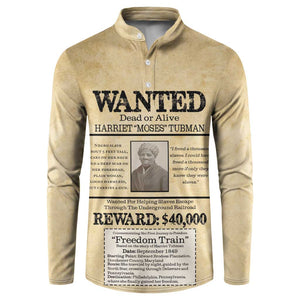 WANTED for Freedom Button Sweatshirt Harriet Moses Tubman