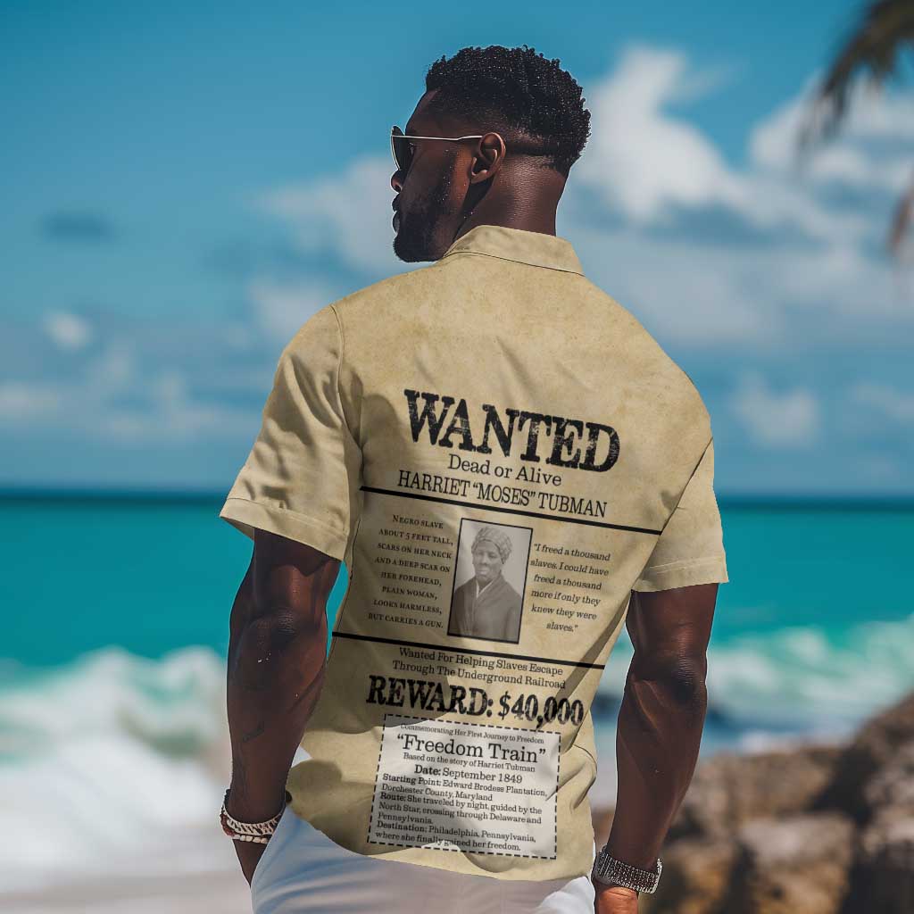 Harriet Tubman Freedom Hawaiian Shirt Vintage Wanted Poster Style - African Pride