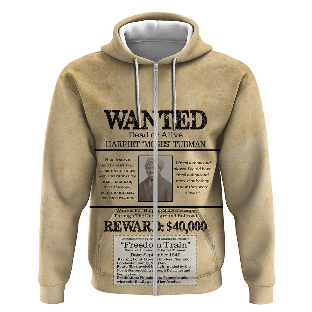 Harriet Tubman Freedom Hoodie Vintage Wanted Poster Style - African Pride