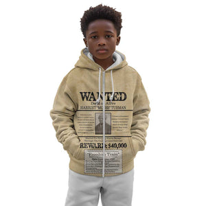 Harriet Tubman Freedom Kid Hoodie Vintage Wanted Poster Style - African Pride