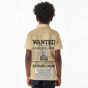 Harriet Tubman Freedom Kid Polo Shirt Vintage Wanted Poster Style - African Pride