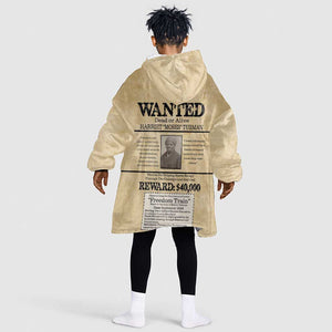 Harriet Tubman Freedom Kid Wearable Blanket Hoodie Vintage Wanted Poster Style - African Pride
