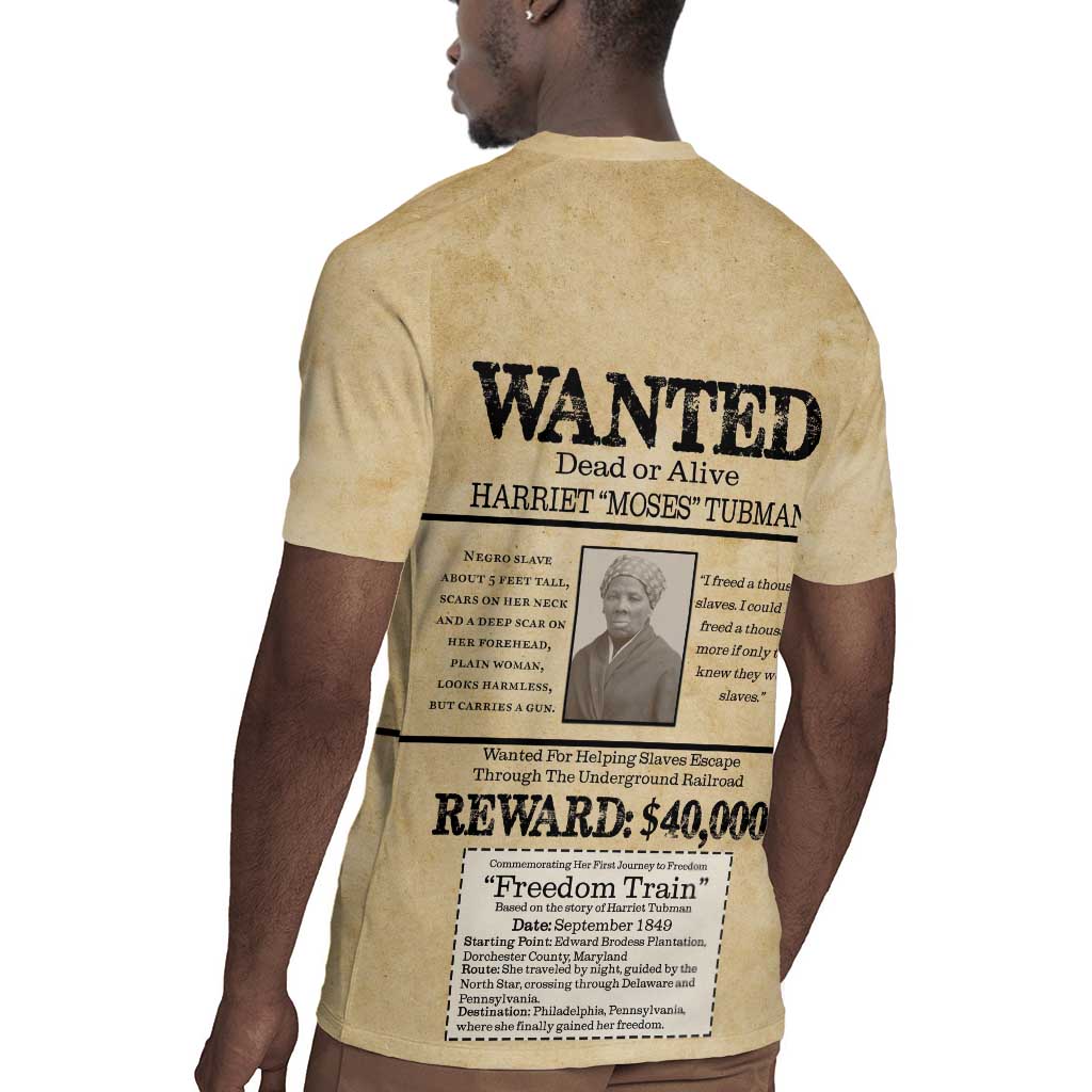 Harriet Tubman Freedom Rugby Jersey Vintage Wanted Poster Style - African Pride
