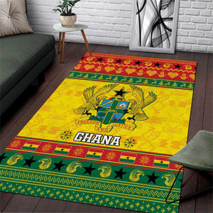Afro Ghana Christmas Area Rug Coat Of Arms - Kente Pattern