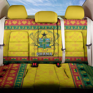 Afro Ghana Christmas Back Car Seat Cover Coat Of Arms - Kente Pattern