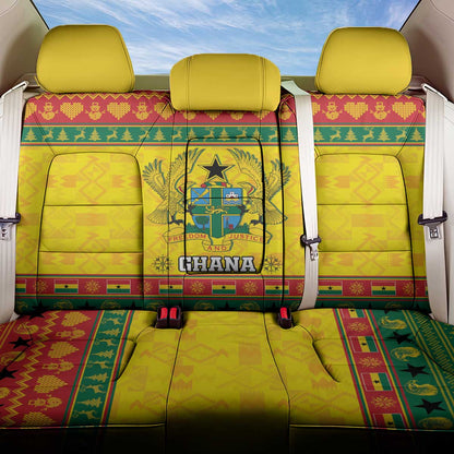 Afro Ghana Christmas Back Car Seat Cover Coat Of Arms - Kente Pattern