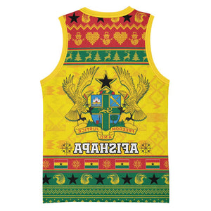 Afro Ghana Christmas Basketball Jersey Coat Of Arms - Kente Pattern - African Pride