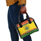 Afro Ghana Christmas Shoulder Handbag Coat Of Arms - Kente Pattern