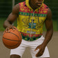 Afro Ghana Christmas Sleeveless Zip Hoodie Coat Of Arms - Kente Pattern - African Pride