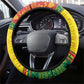 Afro Ghana Christmas Steering Wheel Cover Coat Of Arms - Kente Pattern