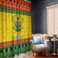 Afro Ghana Christmas Window Curtain Coat Of Arms - Kente Pattern