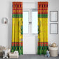 Afro Ghana Christmas Window Curtain Coat Of Arms - Kente Pattern