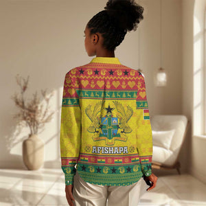 Afro Ghana Christmas Women Casual Shirt Coat Of Arms - Kente Pattern LT15