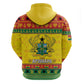 Afro Ghana Christmas Zip Hoodie Coat Of Arms - Kente Pattern