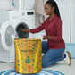 Custom Ghana Football Laundry Basket Yellow Adinkra Pattern - African Pride