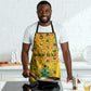 Custom Ghana Football Apron Yellow Adinkra Pattern - African Pride
