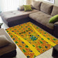 Custom Ghana Football Area Rug Yellow Adinkra Pattern - African Pride