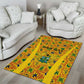 Custom Ghana Football Area Rug Yellow Adinkra Pattern - African Pride
