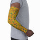 Custom Ghana Football Arm Sleeves Yellow Adinkra Pattern - African Pride
