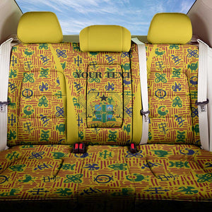 Custom Ghana Football Back Car Seat Cover Yellow Adinkra Pattern - African Pride