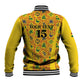 Custom Ghana Football Baseball Jacket Yellow Adinkra Pattern - African Pride
