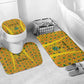 Custom Ghana Football Bathroom Set Yellow Adinkra Pattern - African Pride