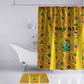 Custom Ghana Football Bathroom Set Yellow Adinkra Pattern - African Pride
