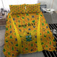 Custom Ghana Football Bedding Set Yellow Adinkra Pattern - African Pride