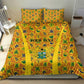 Custom Ghana Football Bedding Set Yellow Adinkra Pattern - African Pride