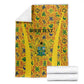 Custom Ghana Football Blanket Yellow Adinkra Pattern - African Pride