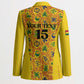 Custom Ghana Football Blazer Yellow Adinkra Pattern - African Pride