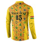 Custom Ghana Football Button Sweatshirt Yellow Adinkra Pattern