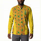 Custom Ghana Football Button Sweatshirt Yellow Adinkra Pattern